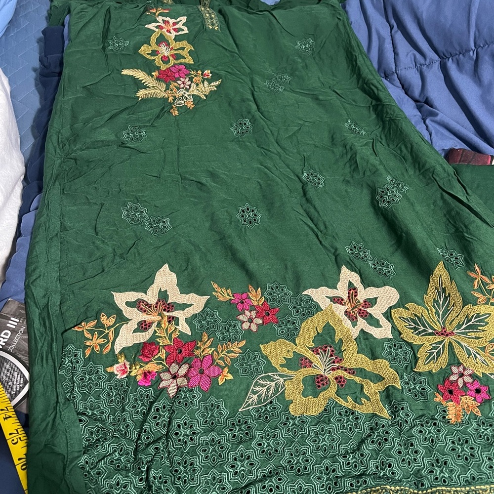Karma Green Floral Long Sleeve Dress